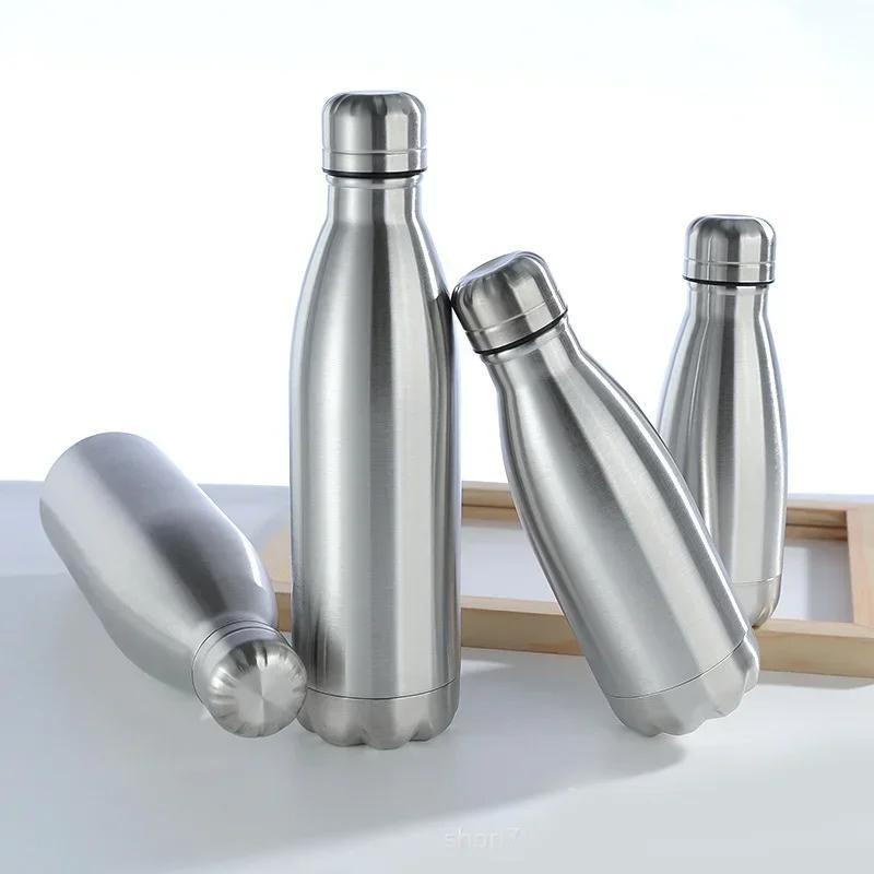 500/1000ml Stainless Steel Water Bottle Portable BPA free Drinking Gym Sports Cycling Drinkware Kids School Gifts