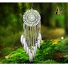 Handmade Dreamcatcher with Natural Feathers and Beads - Creative Wall Hanging Wind Chime