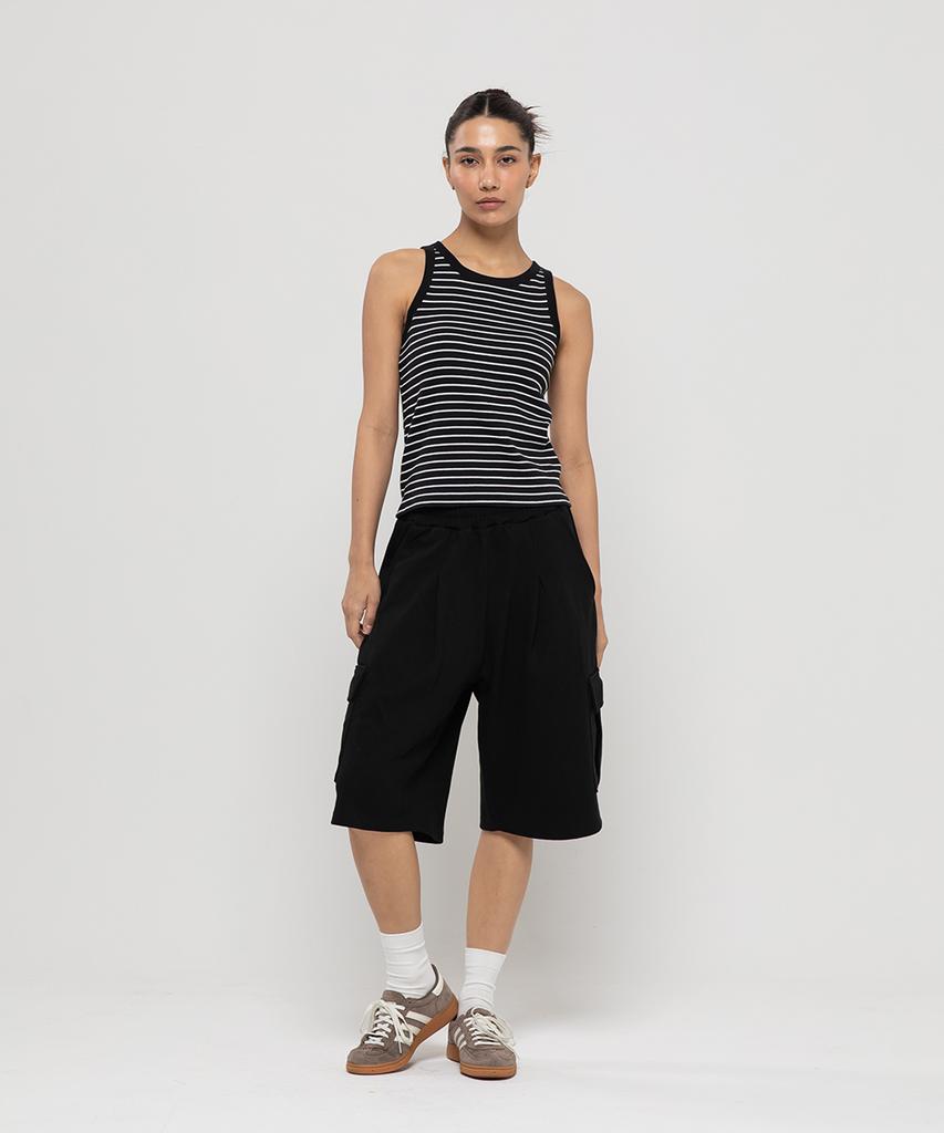 CHAMBROS [2-Pack] Cargo Pocket One-Pleat Bermuda Sweat Shorts