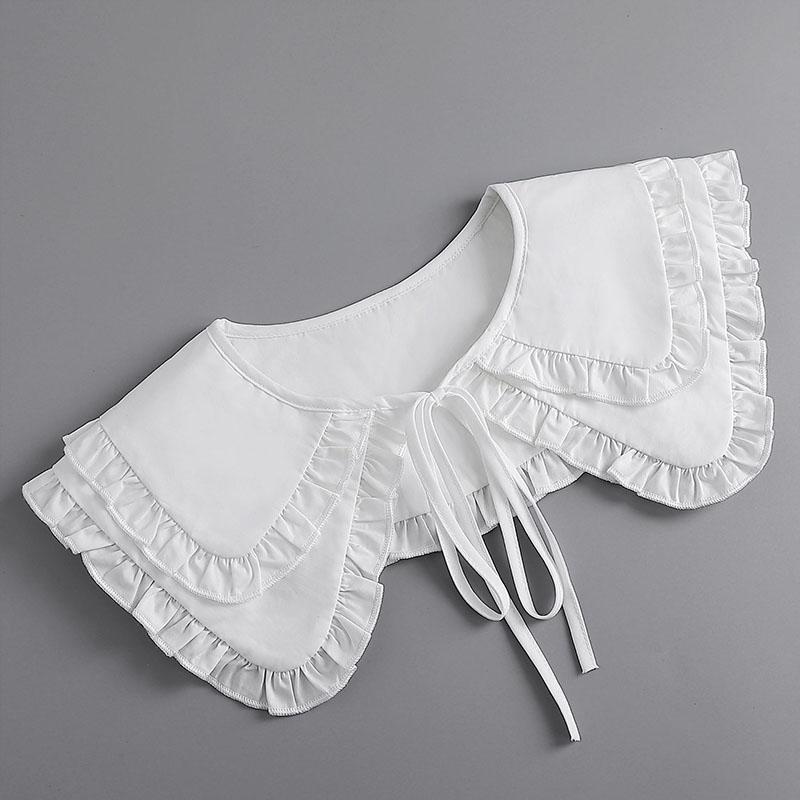 Removable Lace Doll Fake Collar Women Tie Ladies White Shawl Wrap Detachable Embroidered Lapel False Collar Clothes Accessory
