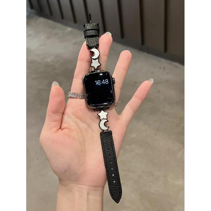 Newest leather loop For Apple Watch band women 11/10/9/8/7/6/5/4/3/2/1 SE 38mm 40mm 41mm 42mm 44mm 45mm 46mm 49mm Strap