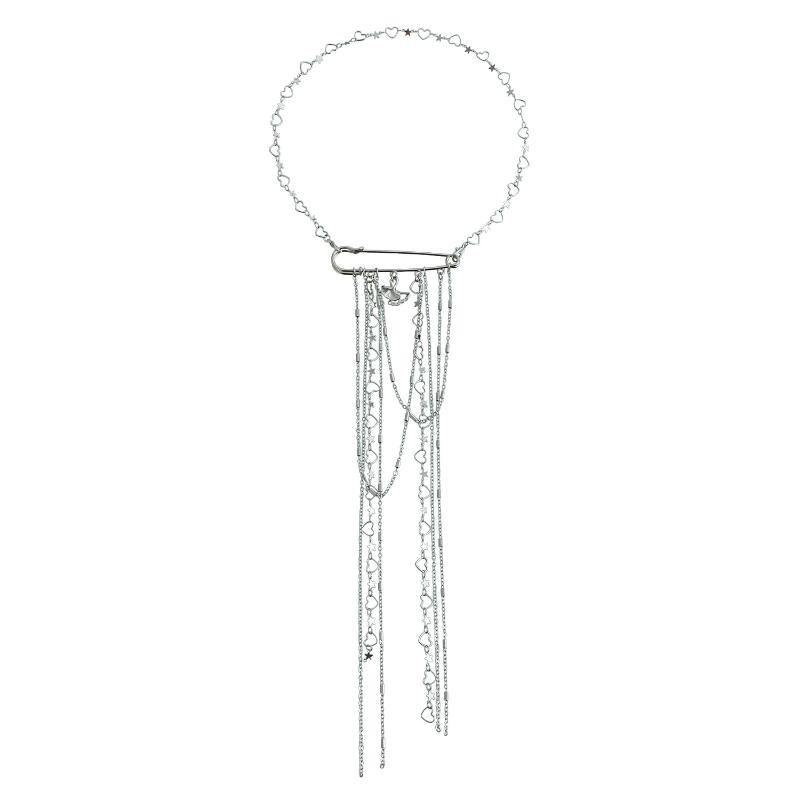 Multi Layer Pearl Tassel Brooch Necklace Multiple Functions Luxury Delicate Pin Pendant Necklace Jewelry Accessories