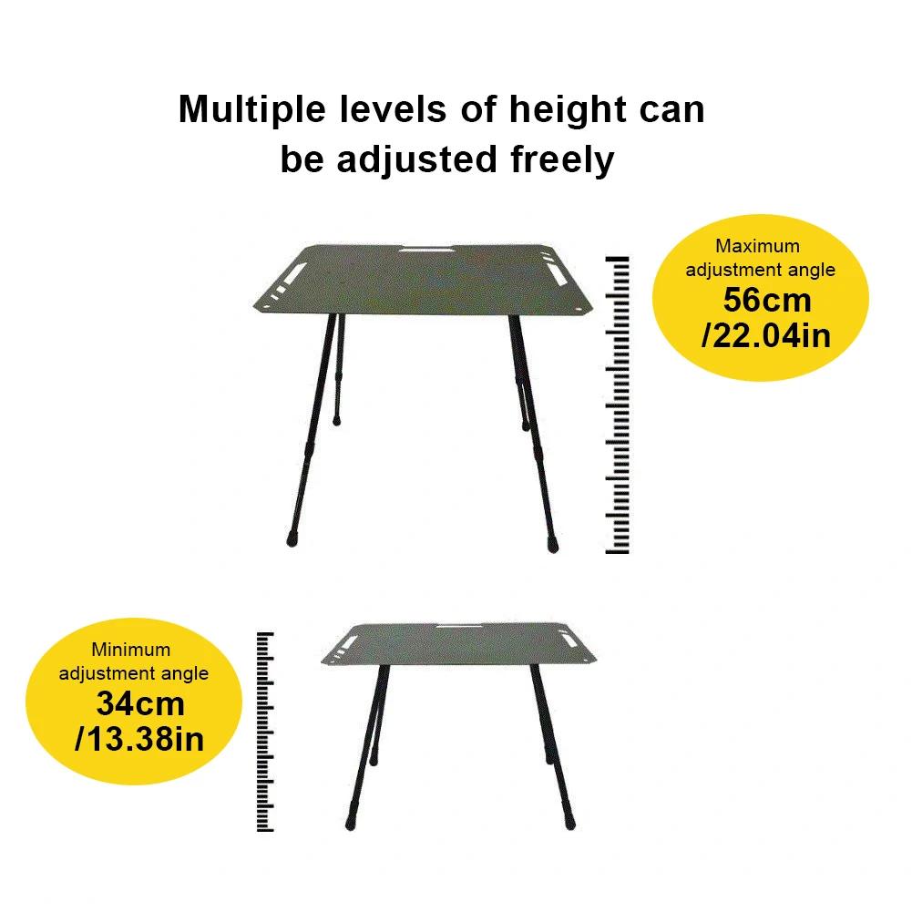 Folding Workbench Legs Metal Foldable Camping Table Legs Adjustable Height Coffee Table Legs Outdoor Travel Camping Equipment