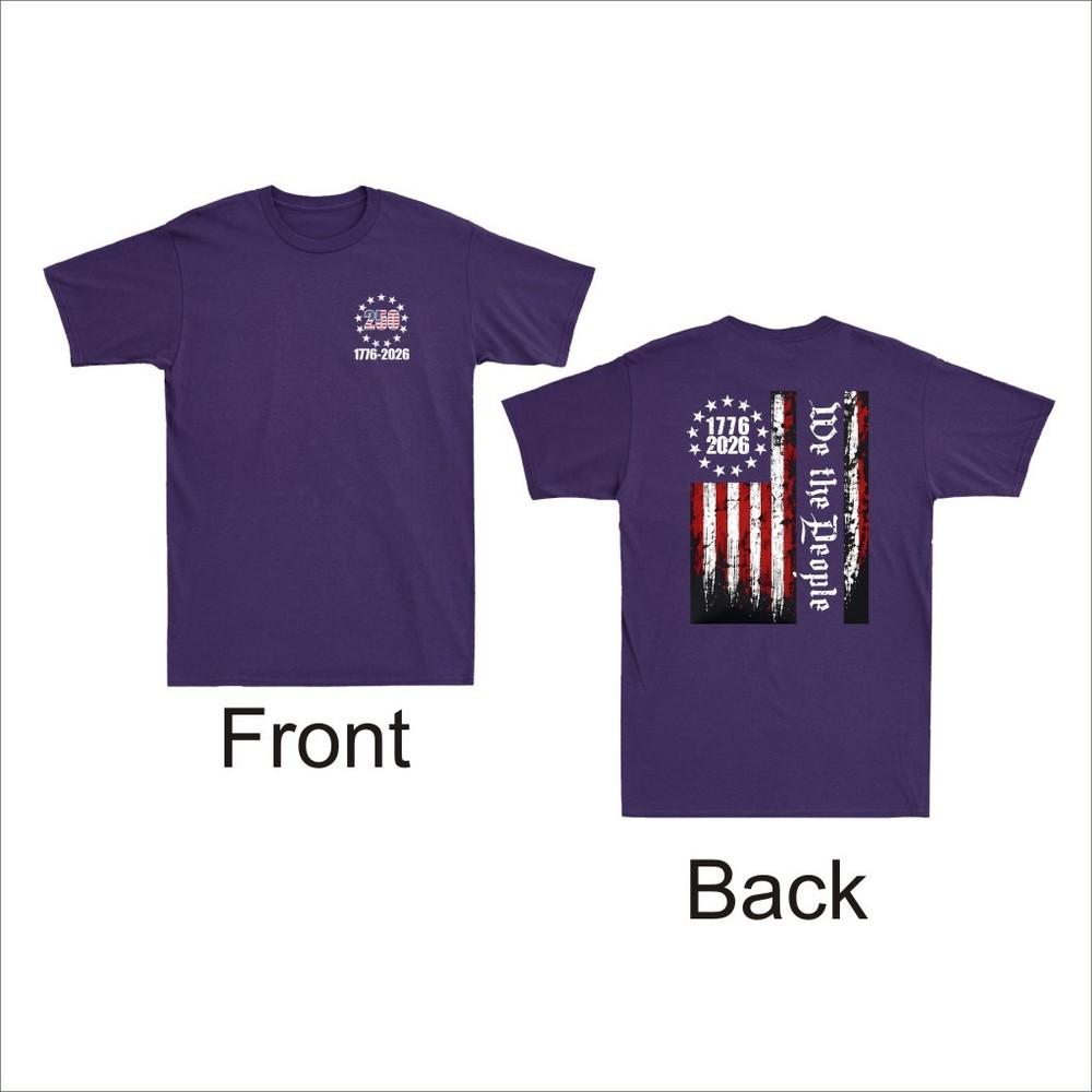 250 Years American Flag 250th Anniversary Patriotic Front Back Unisexs TShirt