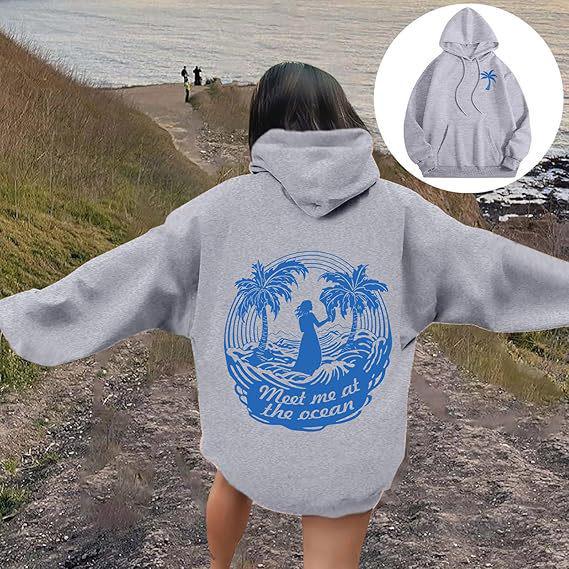 Women's 2025 College Style Cute Hooded Sweatshirt, Long Sleeve Drawstring Pullover with Pocket