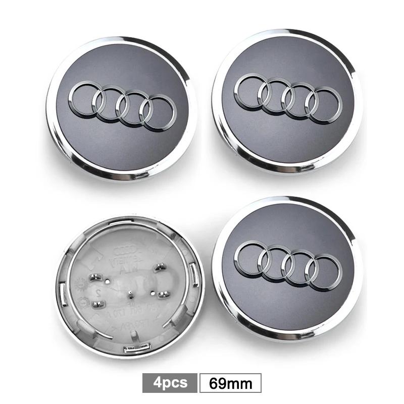 For Audi A5 4pcs 60mm 61mm 68mm 69mm Audi Hub Caps Car Wheel Center Caps for Audi A3 A6 Q3 B5 B6 B7 A8 A5 A4 C6 C5 C7 A7 B8 B9 Q7 8P 8V 8L