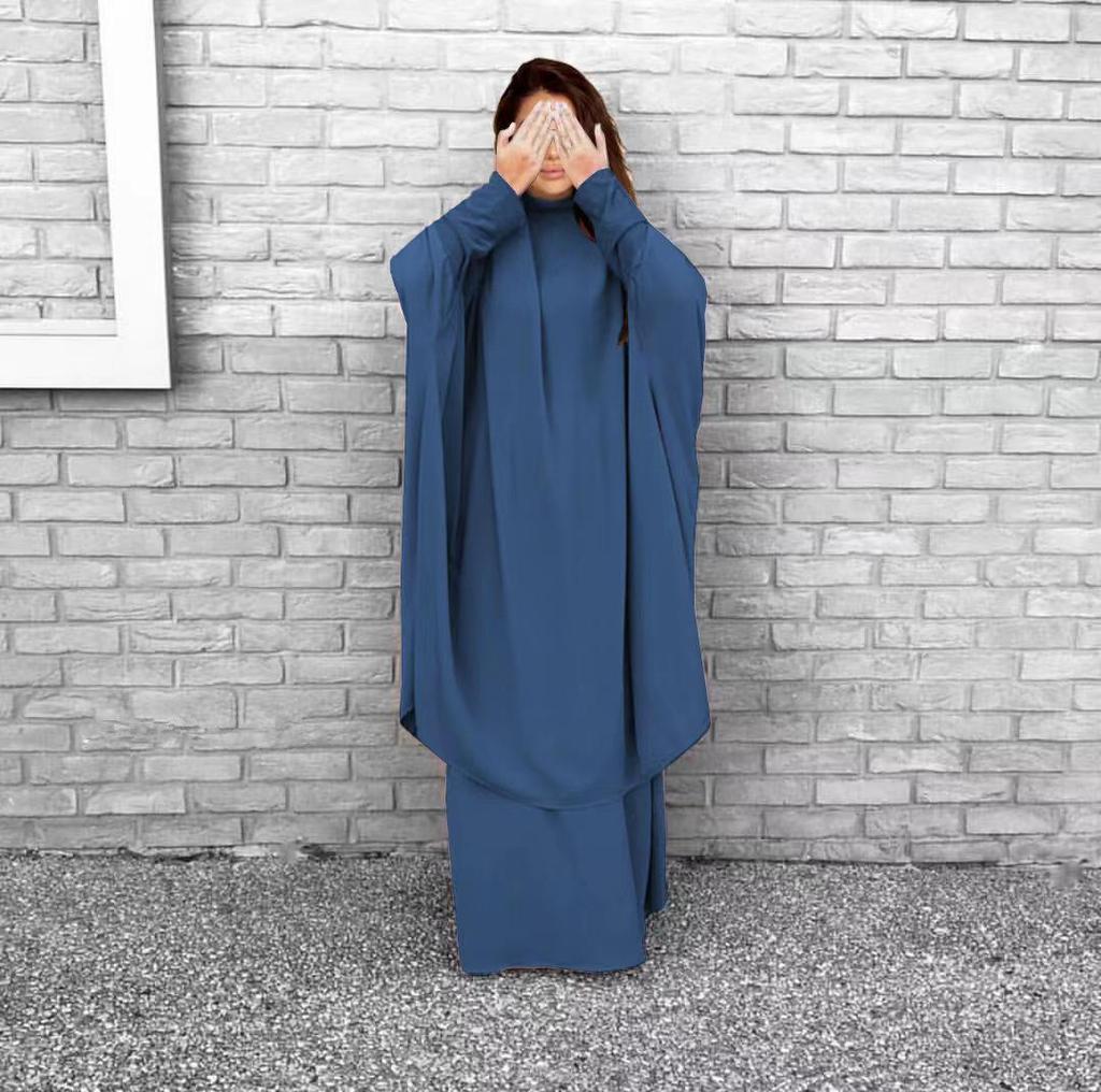 New 2022 Solid Color Swing Dress Robe Set