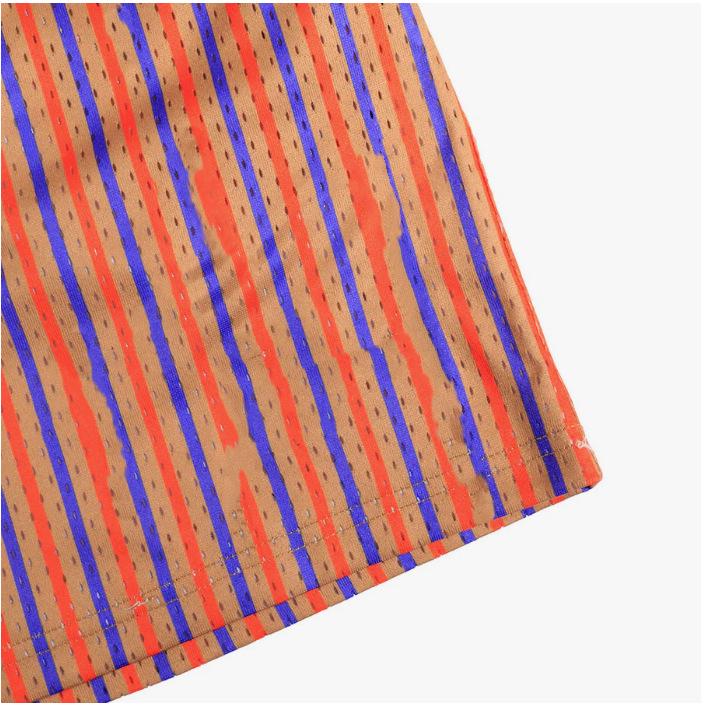 Trendy Men's Mesh Striped Sports Shorts: Below Knee Basketball and Running Shorts