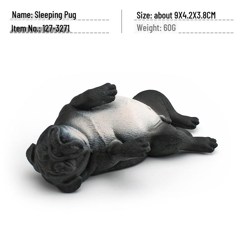 Pug Dog Model Toy for Children's Cognitive Play and Decoration