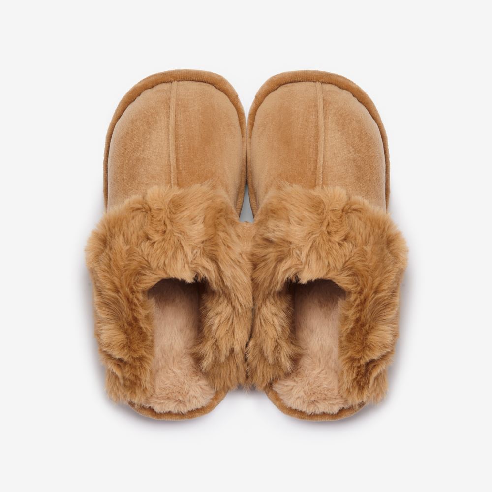 Women's Slippers With Fur Lamino Camel Insulated 38/39