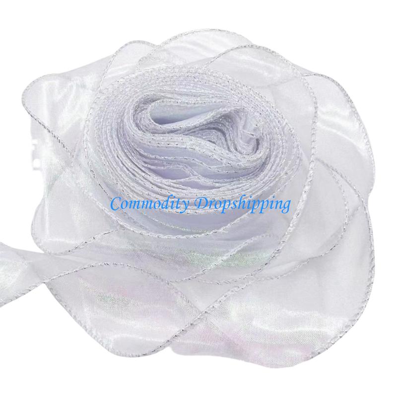 

Y5JC Colorful Ribbon for Wedding Planning and Home Decoration Gift Wrapping Ribbon білий
