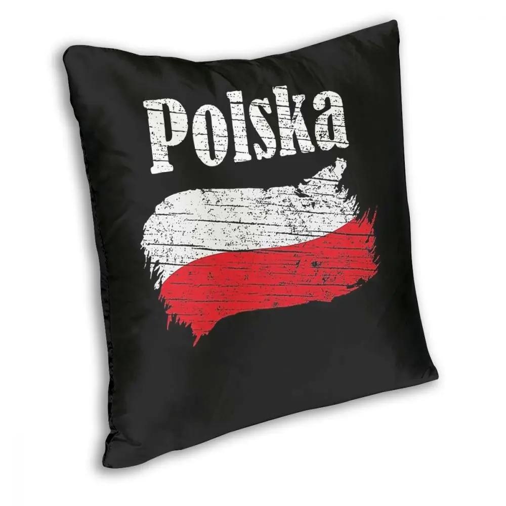 Polska Polish Flag Vintage Poland Lovers Square Pillow Case Decorative Pillow  Cushion Covers