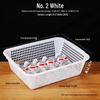 Large White Plastic Rectangular Kitchen Basket for Draining, Washing, and Storage