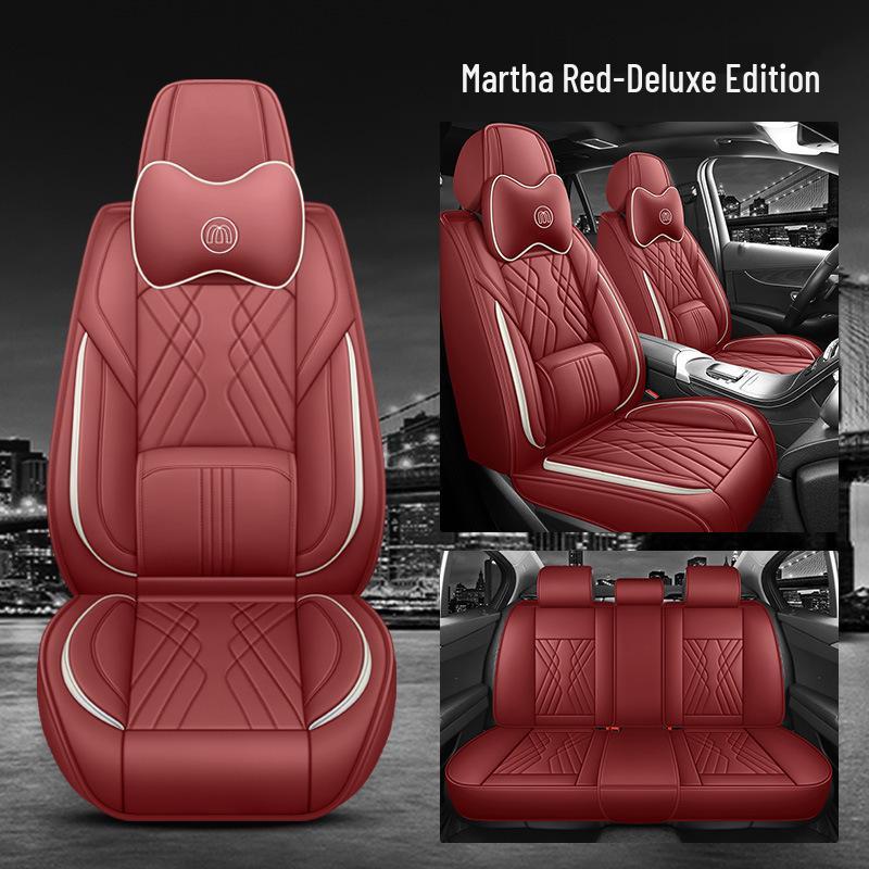 Universal 25-Year Car Seat Cushion - All-Season, Full Leather Cover, Hot-Selling