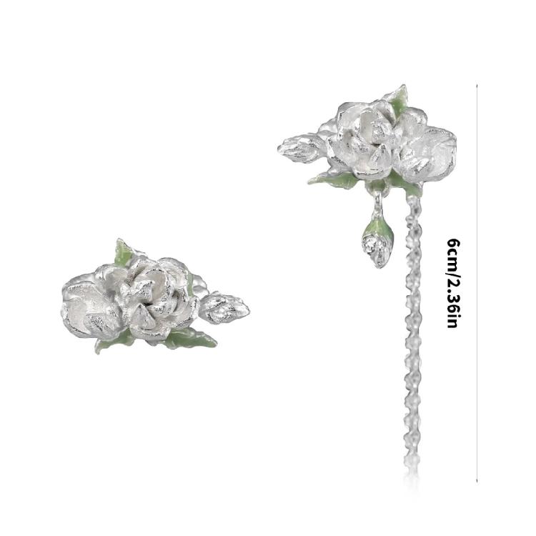 Clip On Earrings Asymmetrics Jasmine Ear Cuff Sturdy Alloy Jewelry Portable Fringe for Formal Event