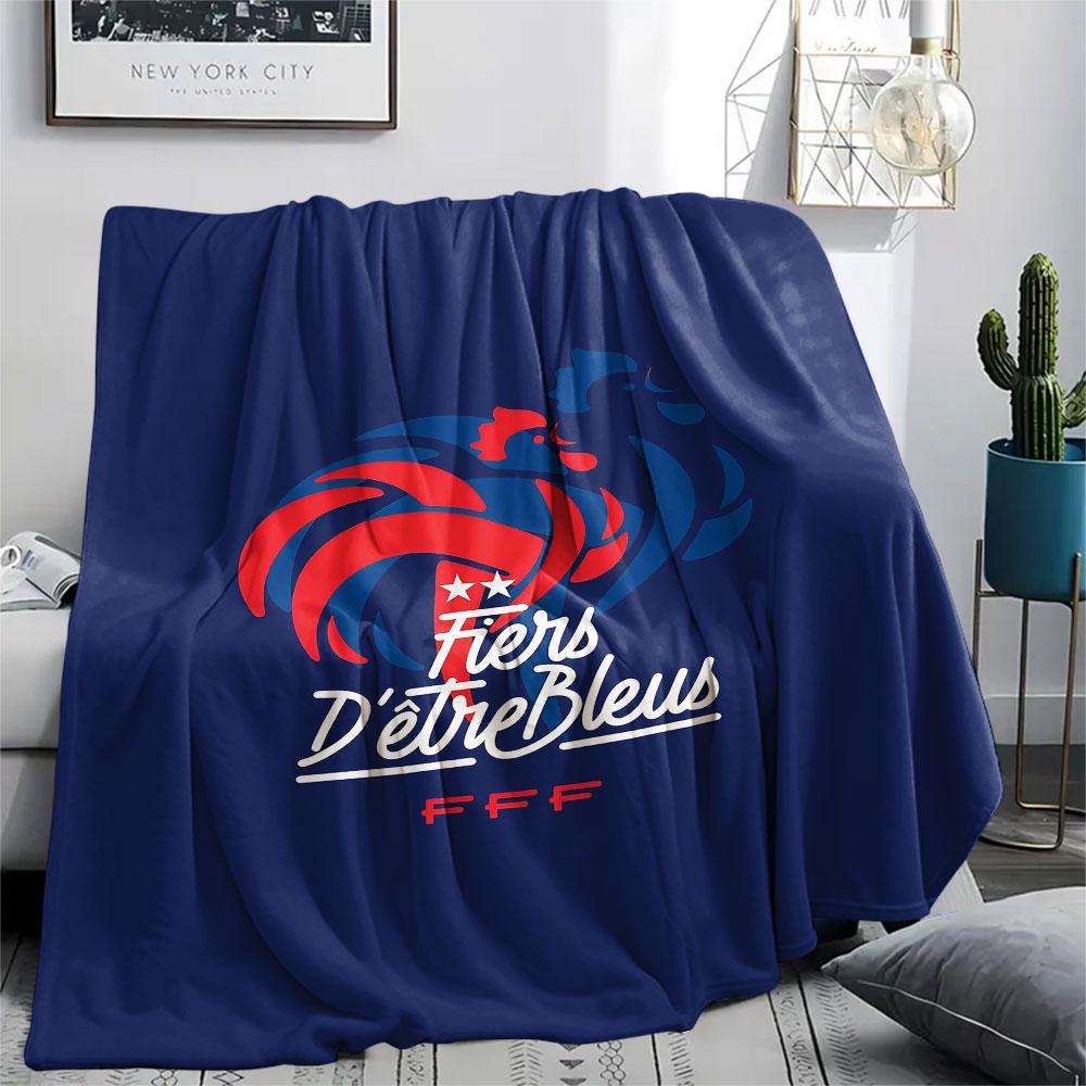 1PC France National Football Team Patterned Flannel Blanket Suitable For All Seasons for Home Decor Warmth and Comfort Gifts Holiday Present