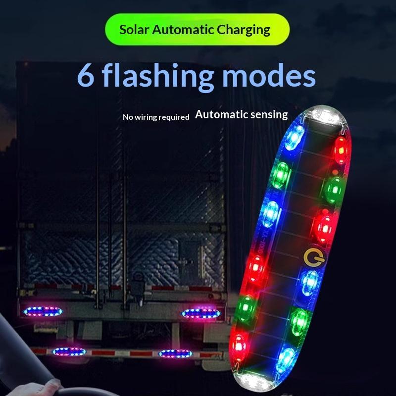 Solar Warning Light Car Rear Collision Prevention Free Breathing Light Motorcycl Electric Vehicle Bicycle Led Tail Flashing Ligh