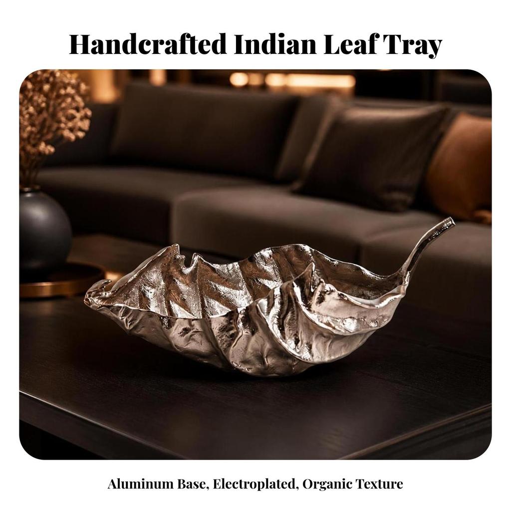 Decorative Tray with Leaf Shape Aluminum Shaped Long-Lasting