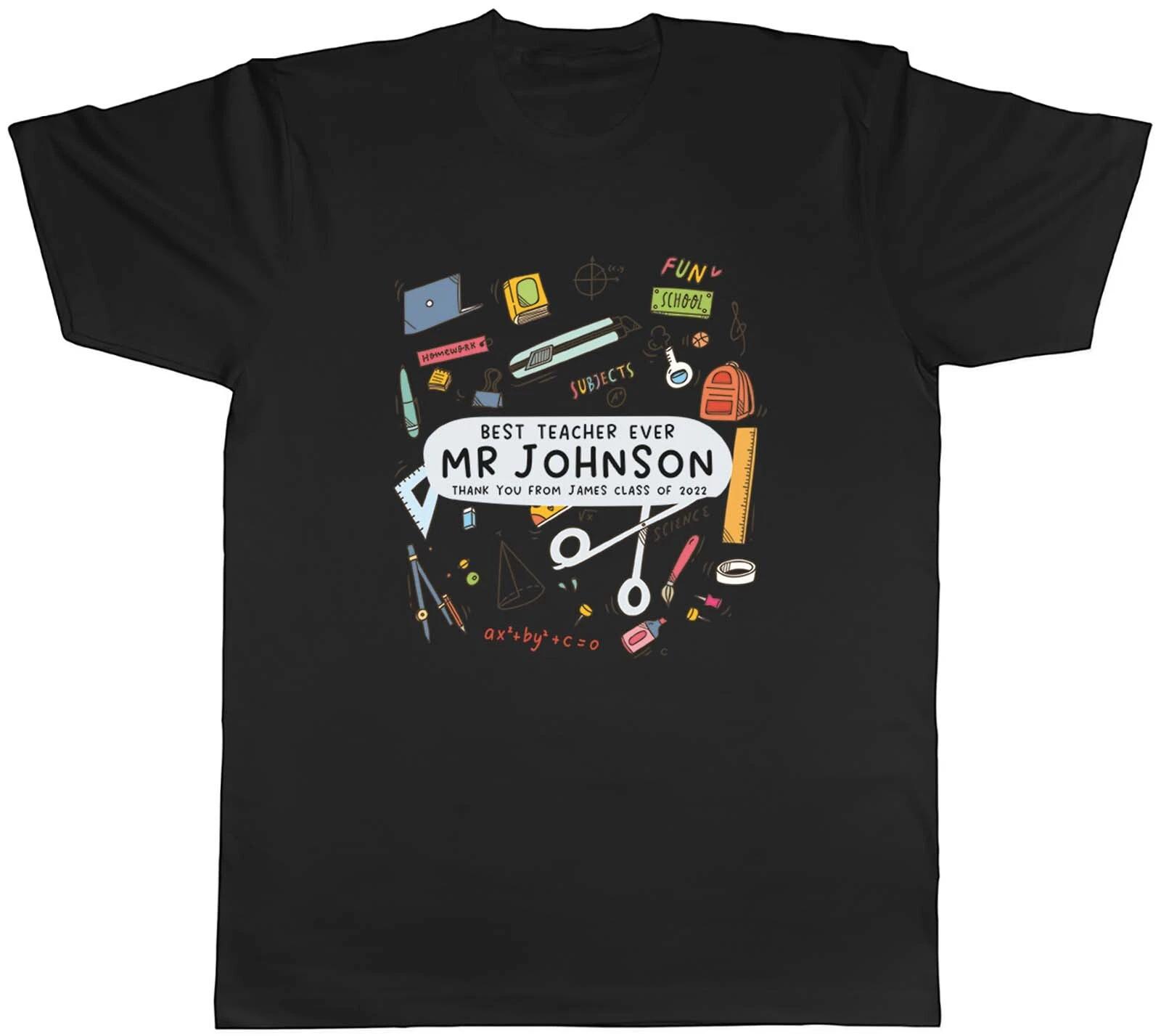 Personalised Best Ever Teacher T-Shirt Mens Womens School Teaching Gift Tee XL