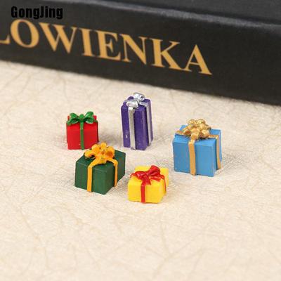 Reliable Quality 5PCS 1/12 Scale Miniature Doll House Christmas Gift Box Decoration Accessories