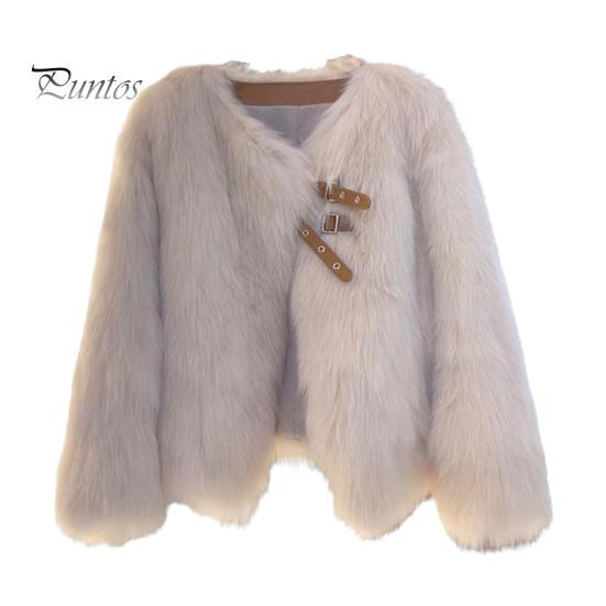 

Осень-зима, женский кардиган, пальто, пушистый плюш, пряжка и ремешок, декор, V-образный вырез, длинные рукава, утолщенный однотонный искусственный мех, вязаный свитер, куртка S хаки