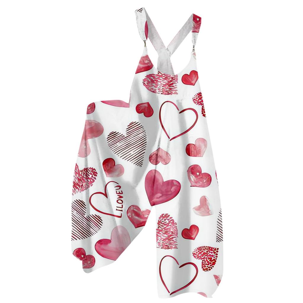 Moda Damska ul. Patrick Print Casual Luźny Kombinezon z Szerokimi Nogawkami