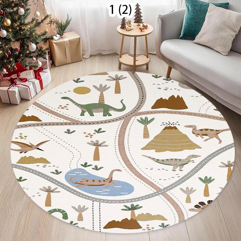 Dark Kids Crawling Mat Round Soft Comfortable Solar System Area Rug Kids Play Mat Non Slip Washable for Bedroom Playroom Nursery