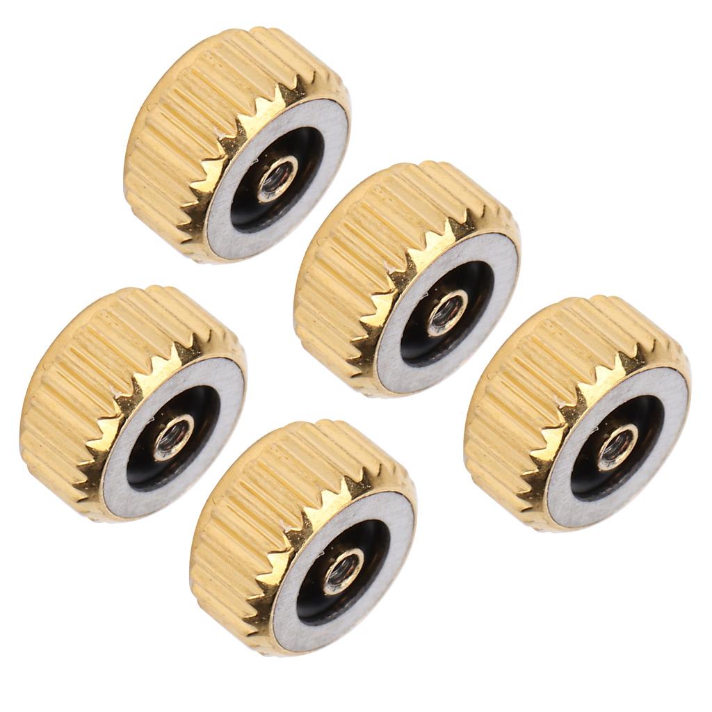 5pcs Steel Watch Crown Watch Head Repairing Parts Replacement Accessories Set Gold5.5mm   0.22in