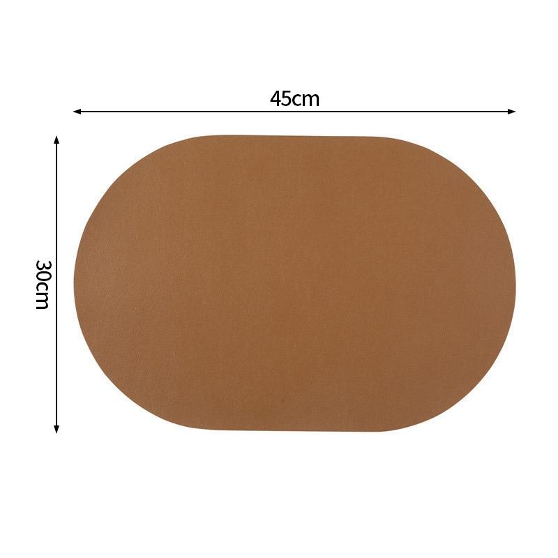 Solid Color Leather Placemat Heat High Temperature Resistance Household Dining Table Insulation Pad Waterproof Anti Slip Mat
