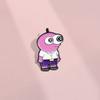 Pink Stylish Cartoon Character Brooch Featuring Big Eyes Fashionable Metal Pin Accessory