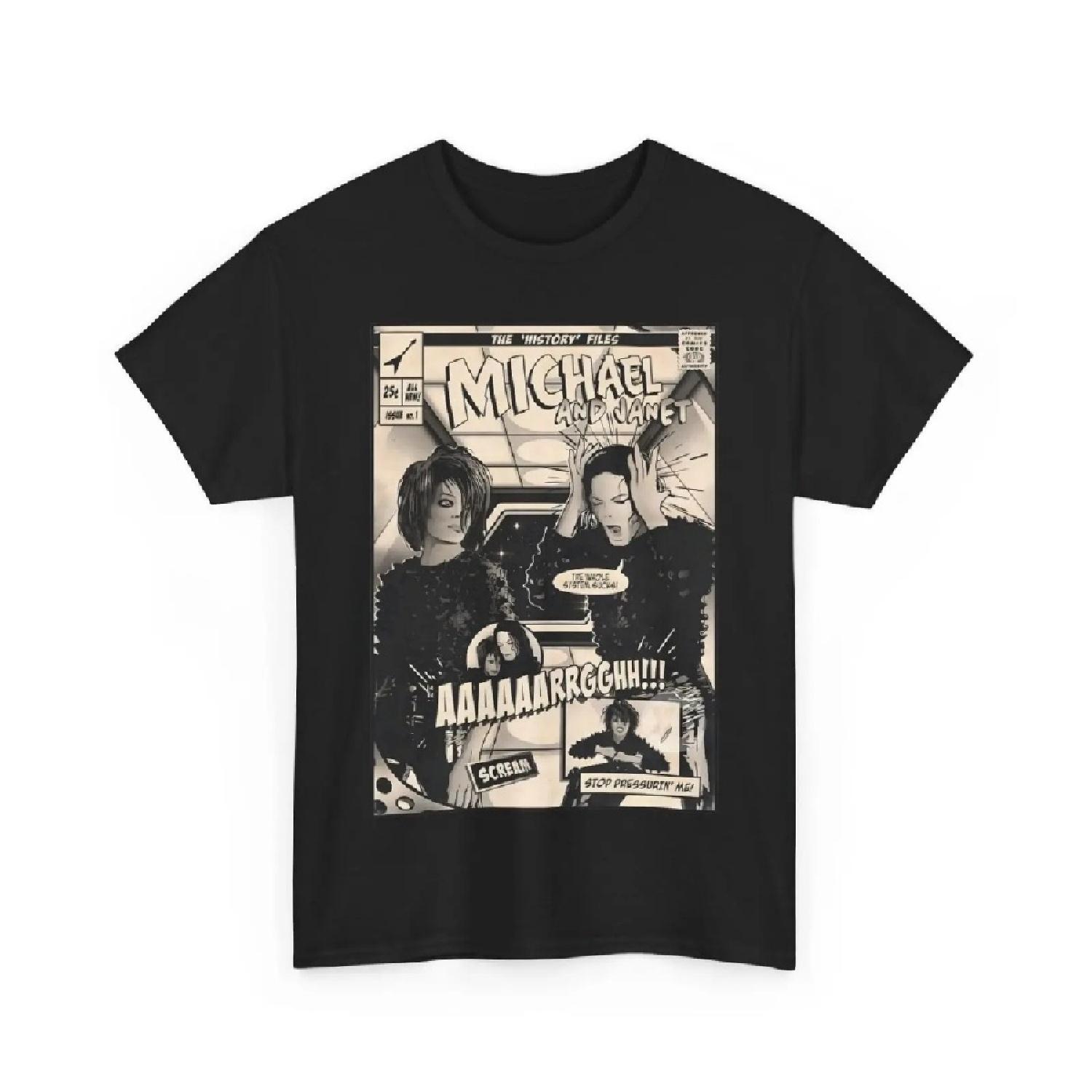 

Michael Jackson Comic T Shirt Scream Janet JacksonUnisex Heavy Cotton Tee XXXXXL чорний