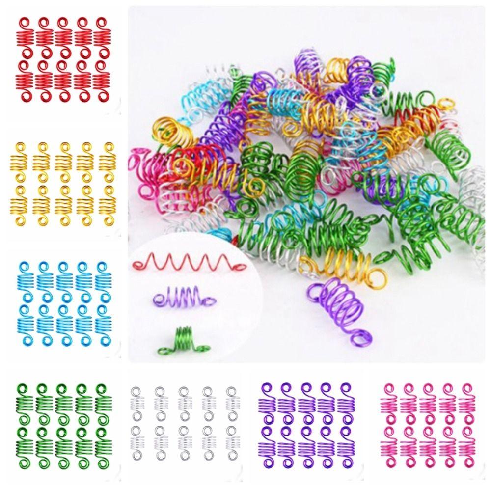 10Pcs Hair Braids Spring Hair Rings DIY Cuffs Tubes Hair Accessories Dreadlocks Beads  African