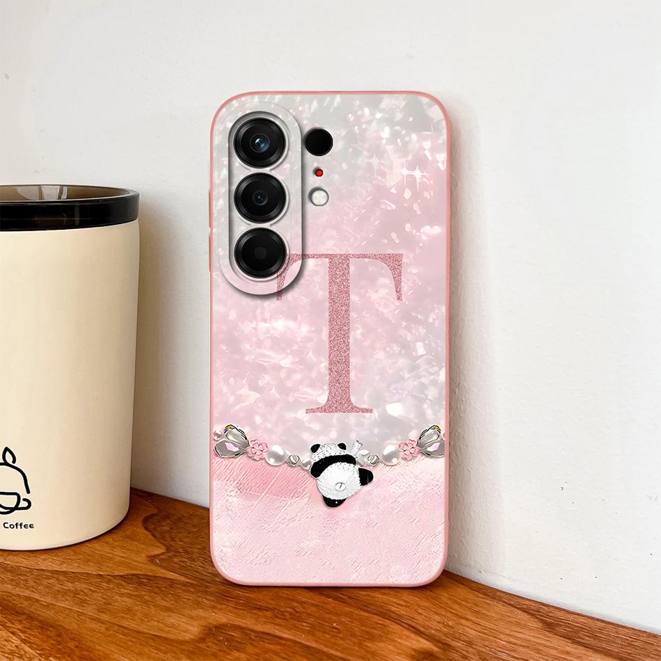 Phone Case For Tecno Camon 50 Pro Ultra 4G 5G Cute Panda Letters Style Soft Liquid Silicone Housing Camera Protection Funda