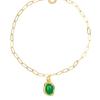 AUGUST ALICE Green Cabochon Oval Chain Bracelet_3color