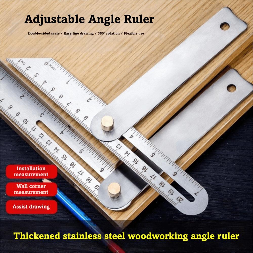 Stainless Steel Measuring Ruler Thickened Double Sided Scale Woodworking Ruler Multi-Scale Durable Construction Drawing Aid