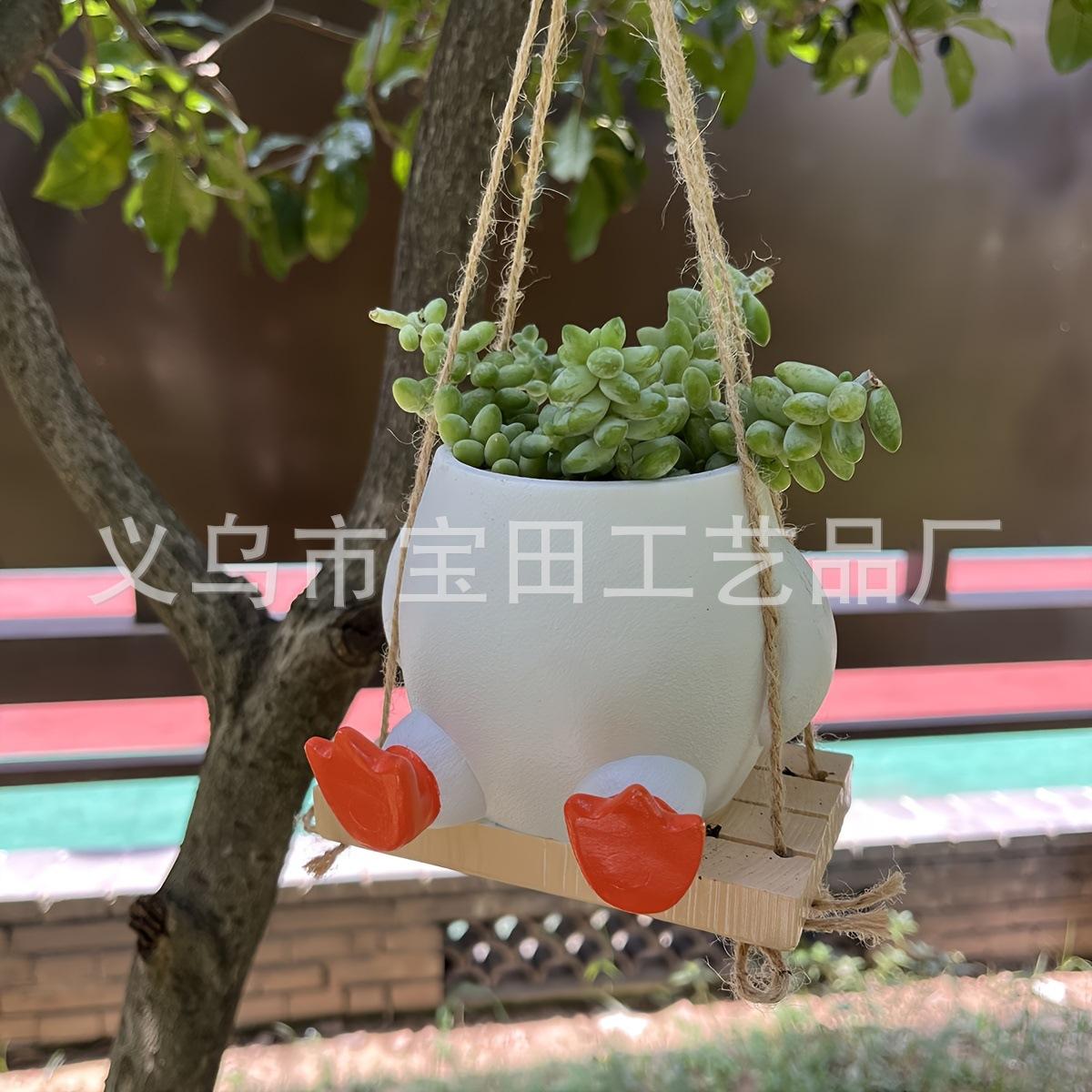 

Новый Качающийся Животный Смоляной Горшок Милый Стиль Сад Садовый Декор Подвесной Горшок