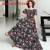 Bohemian Maxi Dress With Elastic Waist For Summer Beach Vacation And Artful Style