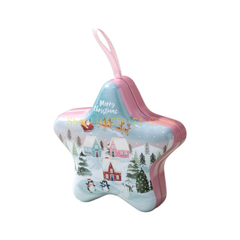 Festival Christmas Tin Storage Box With Solid Lanyard For Holiday Decorations Gift Packaging Organizing Small Items top sale