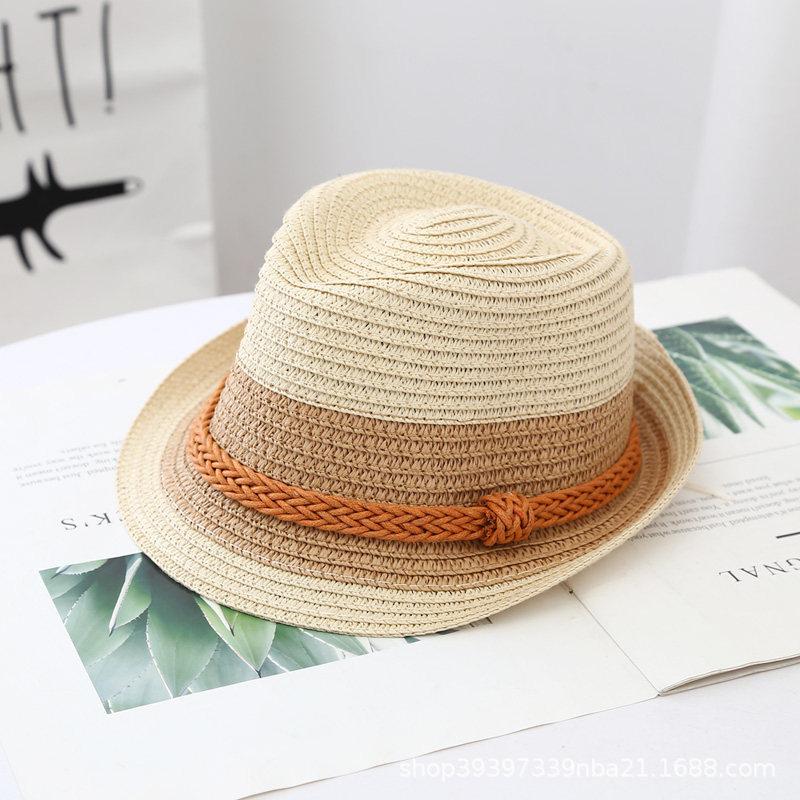 Barna straw hat men's and women's British jazz top hat, sun hat color matching straw hat versatile breathable sun hat