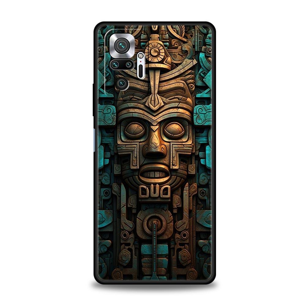 Vintage Totem Painting Phone Case Cover for Redmi 14C 10C Note 15 14 13 12 10 11 K40 Pro Plus 5G Shockproof Soft TPU Shell Bags