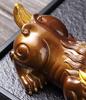 Color-Changing Pixiu Tea Pet Ornament for Gongfu Tea Sets - Golden Toad Model