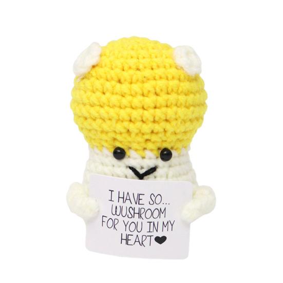 Háčkování pozitivní houby s kartou Emoční podpora Ruční pletení Květinová slunečnice Hranolky Včela Žralok Panenka Dekorace Ornament