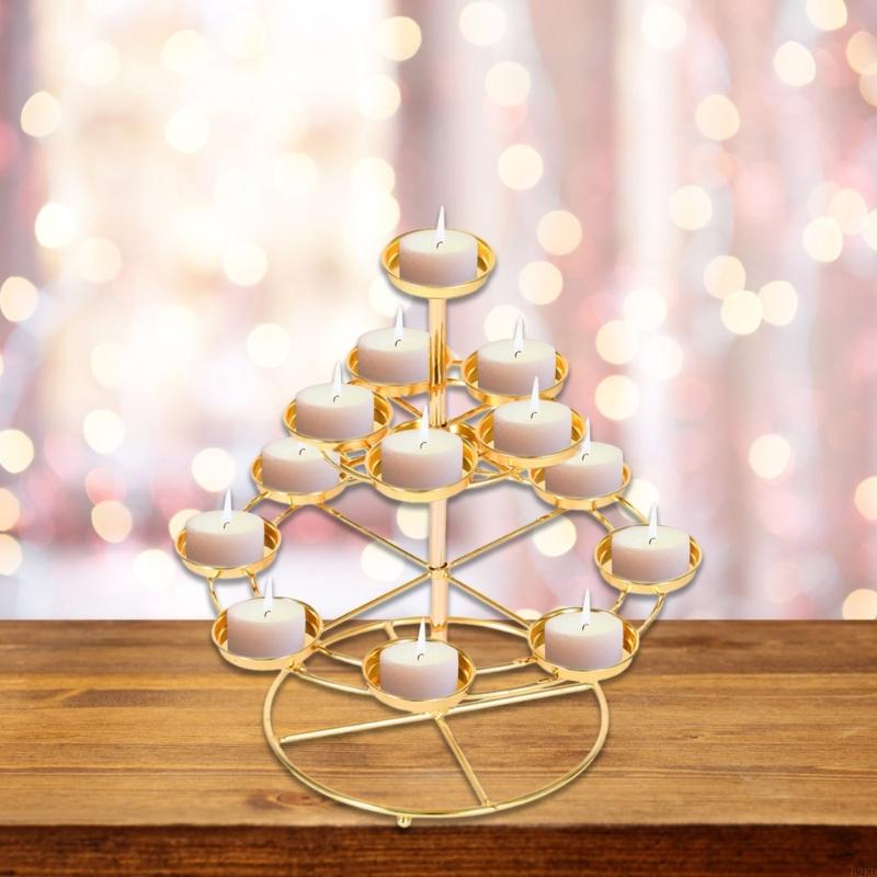 62KD 1PC 3 Layer 14 Lamp Home Table Centerpieces Butter Lamp Desk Ornament Holder