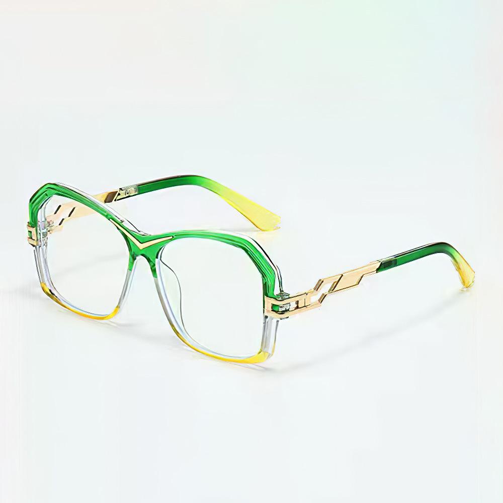 Anti Blue Light Glasses Oversized Frame Transparent Lenses Glasses Unique Metal Chain Modern High-end Women Computer Glasses
