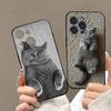 British Shorthair Cat Phone Case Black Soft Silicone TPU Phone Case For IPhone 11 12 13 14 15 16 17 Pro Plus Mini Max
