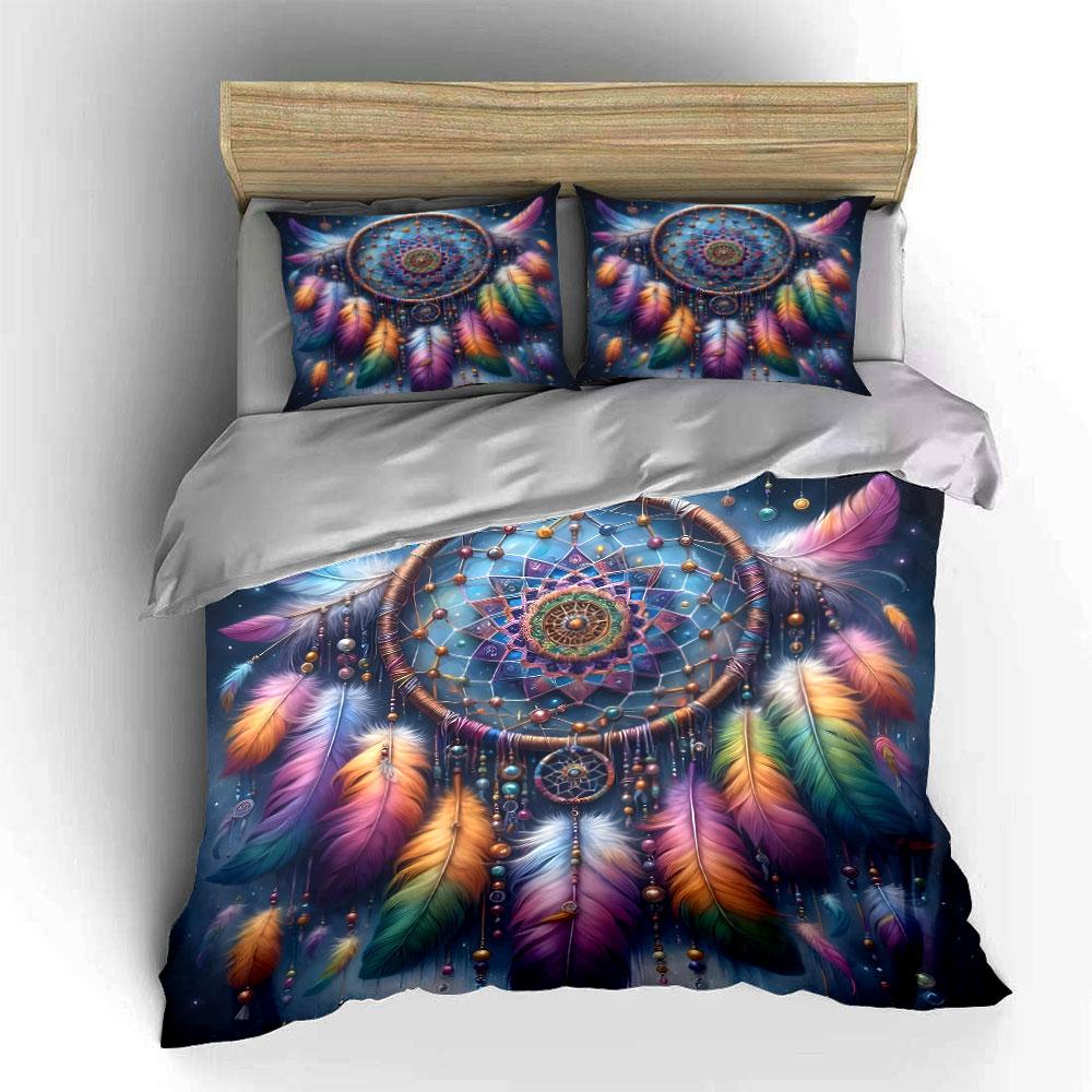 Colorful Dreamcatcher Print Decor 3Pc Multiple Sizes Kid'S And Adults' Bedroom Exquisite 3Pc Bedding Set, Gift