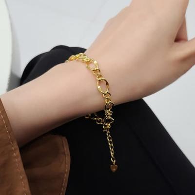 Damen 925 Silber Welle Oval Importiertes Kettengliedarmband