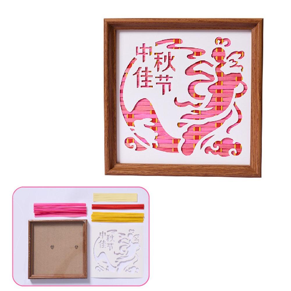 Retro Mid-Autumn Festival Gift DIY Mid-Autumn Festival Bamboo Painting Home Decoration Style 1