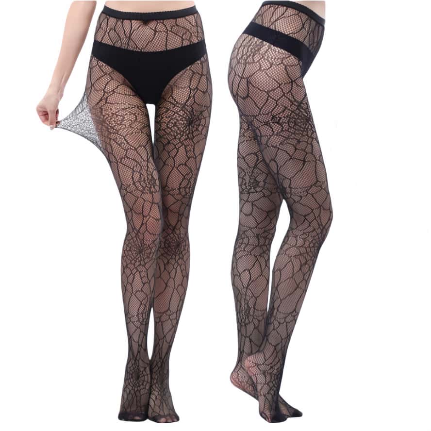 Newfunjoin Open Crotch Hollow Mesh Pantyhose Women Sexy Sheer Oversize Black Fishnets Stockings White Plus Size Lingerie Tights