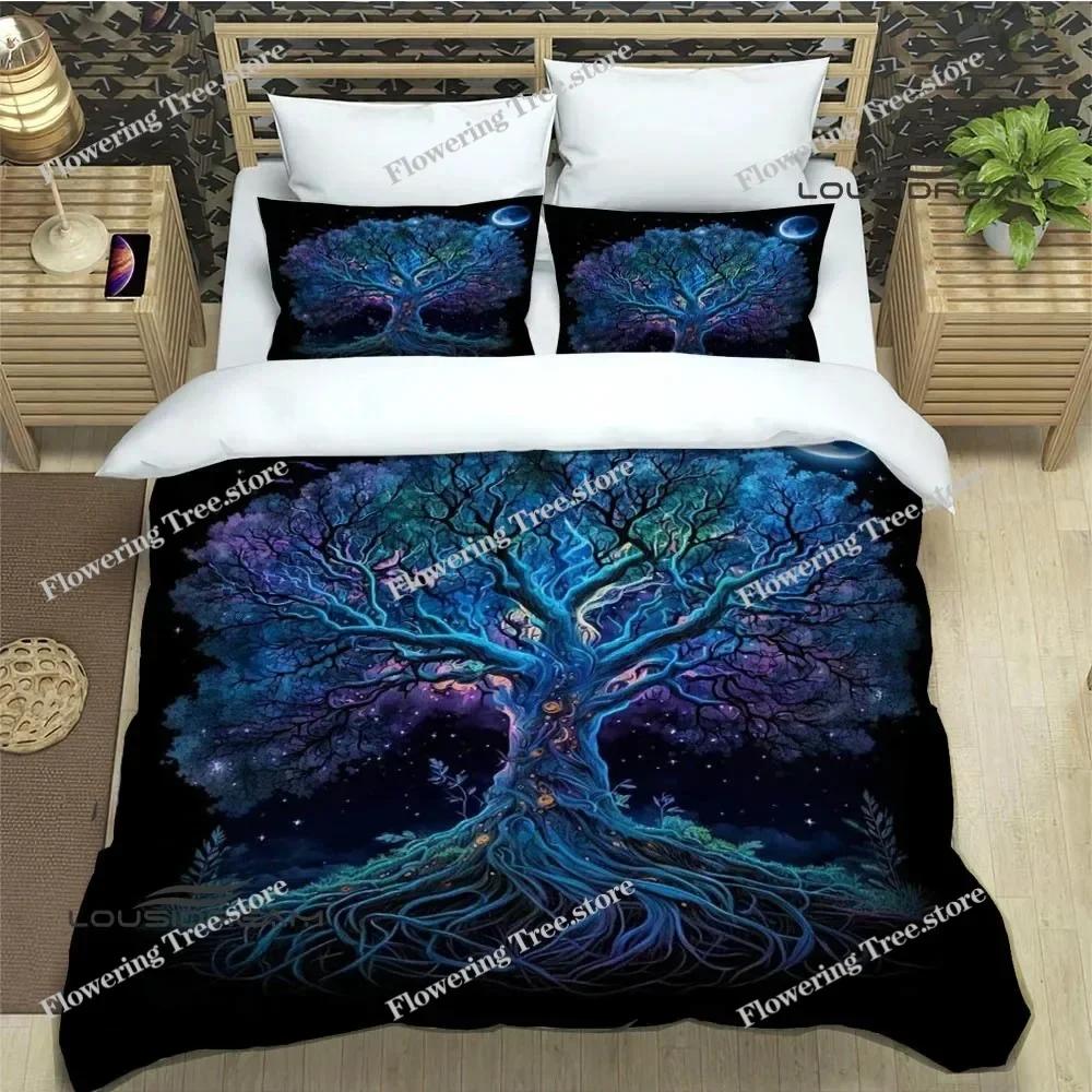 Tree of Life Printed Bedding Sets Exquisite Bed Supplies Set Duvet Cover Bed Comforter Set Bedding Set Luxury Birthday Gift029